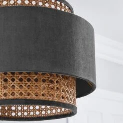Nova Velvet And Cane Lamp Shade -Dunelm 1000181511 alt02