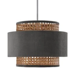 Nova Velvet And Cane Lamp Shade -Dunelm 1000181511 alt05