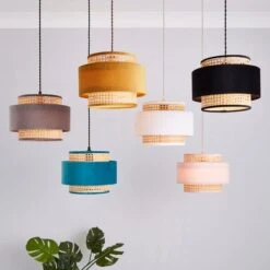 Nova Velvet And Cane Lamp Shade -Dunelm 1000181511 alt08