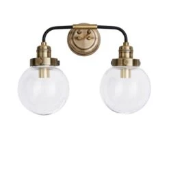 Broden Bathroom 2 Light Wall Light Antique Brass -Dunelm 1000182578 alt05