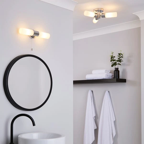 Porto Bathroom 2 Light Wall Light Chrome 9 Porto Bathroom 2 Light Wall Light Chrome - Image 7