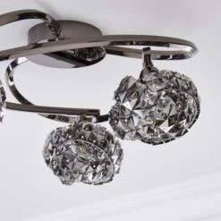 Cecilie Dark Chrome 3 Light Semi Flush Ceiling Light -Dunelm 1000182582 alt02