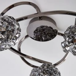 Cecilie Dark Chrome 3 Light Semi Flush Ceiling Light -Dunelm 1000182582 alt03