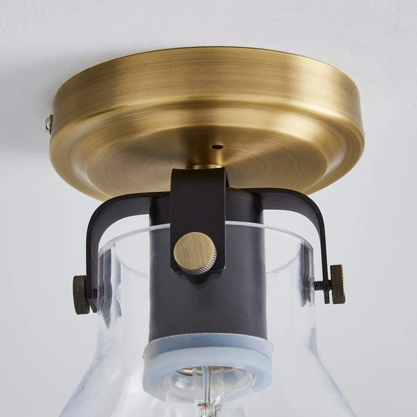 Paulson Antique Brass Bathroom Flush Ceiling Light 6 Paulson Antique Brass Bathroom Flush Ceiling Light - Image 4