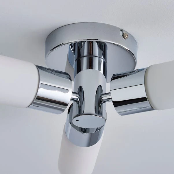 Porto 3 Light Chrome Bathroom Flush Ceiling Light 6 Porto 3 Light Chrome Bathroom Flush Ceiling Light - Image 4