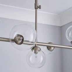 Tarsia Glass Satin Nickel Semi Flush Ceiling Light -Dunelm 1000182791 alt02