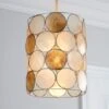 Capiz Champagne Easy Fit Pendant Shade 2 Capiz Champagne Easy Fit Pendant Shade -Dunelm 30049033