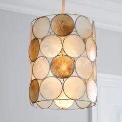 Dunelm 25 Capiz Champagne Easy Fit Pendant Shade