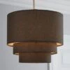 Henna 3 Tier Faux Linen Lamp Shade 2 Henna 3 Tier Faux Linen Lamp Shade -Dunelm 30158048