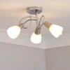 Smithson 3-Light Chrome Semi Flush Ceiling Light 1 Smithson 3-Light Chrome Semi Flush Ceiling Light -Dunelm 30169158