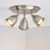 Filbert 3 Light Hammered Chrome Semi Flush Spotlight 1 Filbert 3 Light Hammered Chrome Semi Flush Spotlight -Dunelm 30248680