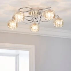 Seychelles 5 Light Flush Ceiling Light 38 Seychelles 5 Light Flush Ceiling Light -Dunelm 30275916