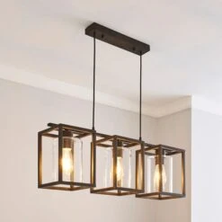 London Industrial 3 Light Diner Ceiling Light -Dunelm 30276054