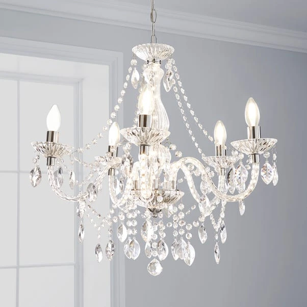 Marie Therese Chrome Integrated LED 5 Light Chandelier 3 Marie Therese Chrome Integrated LED 5 Light Chandelier