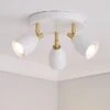 Clio 3 Light White Semi Flush Spotlight 1 Clio 3 Light White Semi Flush Spotlight -Dunelm 30575500