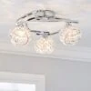 Cecilie 3 Light Crystal Semi Flush Ceiling Light 2 Cecilie 3 Light Crystal Semi Flush Ceiling Light -Dunelm 30576100