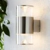 Aden 2 Light Steel Outdoor Wall Light -Dunelm 30623431