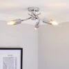 Corvus 3 Light Chrome Semi Flush Ceiling Light 2 Corvus 3 Light Chrome Semi Flush Ceiling Light -Dunelm 30623809