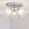 Bremont 3 Light Ribbed Glass Bathroom Semi Flush Spotlight