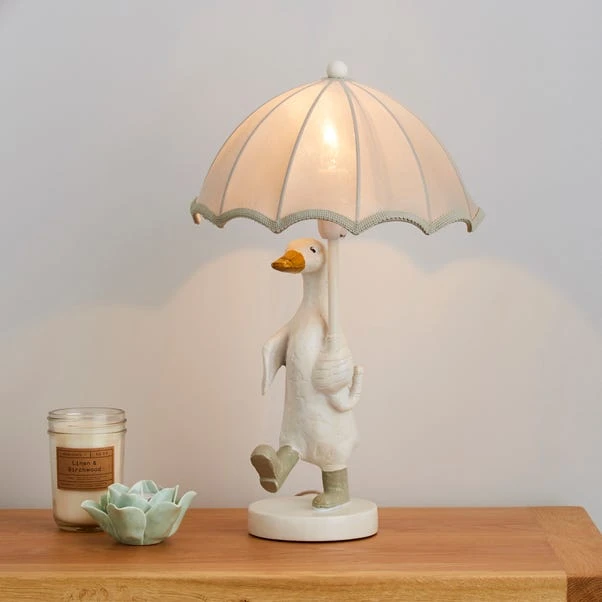 Darcy Resin Duck White Table Lamp 3 Darcy Resin Duck White Table Lamp