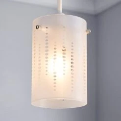 Dunelm 23 Grayson Dot Glass White Easy Fit Pendant Shade