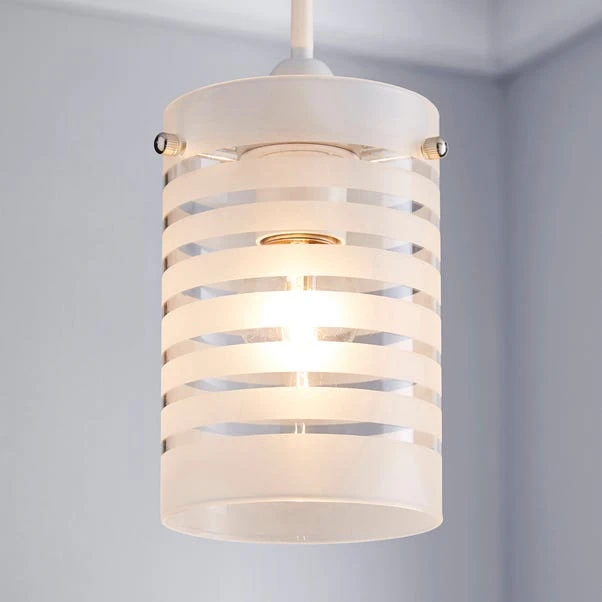 Grayson Stripe Glass White Easy Fit Pendant Shade 3 Grayson Stripe Glass White Easy Fit Pendant Shade