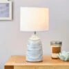 Tenby Ceramic White And Blue Table Lamp
