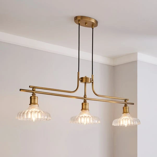 Colt Antique Brass 3 Light Diner Ceiling Light 3 Colt Antique Brass 3 Light Diner Ceiling Light
