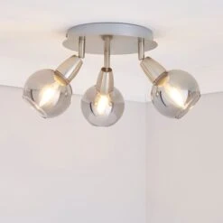 Tia 3 Light Semi Flush Spotlight -Dunelm 30647892