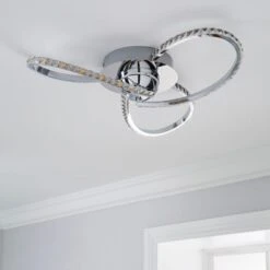 Oria 3 Light Integrated LED Jewel Flush Ceiling Light 13 Oria 3 Light Integrated LED Jewel Flush Ceiling Light -Dunelm 30669624 alt01