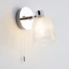 Bremont Ribbed Glass Bathroom Wall Light 2 Bremont Ribbed Glass Bathroom Wall Light -Dunelm 30671379