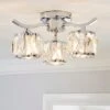 Kleio 3 Light Glass Chrome Semi Flush Ceiling Light 2 Kleio 3 Light Glass Chrome Semi Flush Ceiling Light -Dunelm 30671383