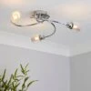 Grace 3 Light Chrome Semi Flush Ceiling Light 2 Grace 3 Light Chrome Semi Flush Ceiling Light -Dunelm 30671384