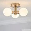 Hamptworth 3 Light Frosted Glass Semi Flush Ceiling Light