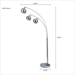 Herm 3 Arm Arc Floor Lamp 18 Herm 3 Arm Arc Floor Lamp -Dunelm 30674394 alt04