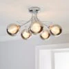 Mateo 5 Light Glass Chrome Semi Flush Ceiling Light -Dunelm 30674449