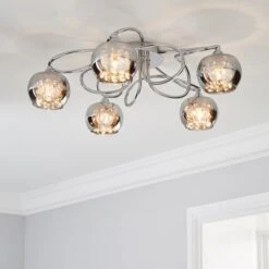 Seychelles 5 Light Flush Ceiling Light 30 Seychelles 5 Light Flush Ceiling Light -Dunelm 30690629