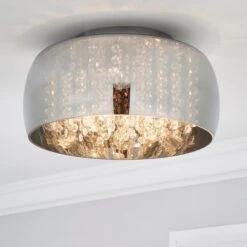 Seychelles Smoked Flush Ceiling Light