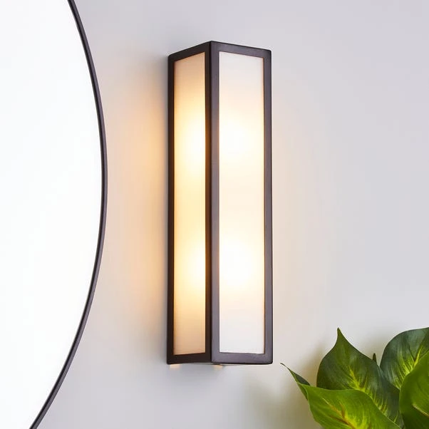 Fletcher Boxed Bathroom Wall Light Black 3 Fletcher Boxed Bathroom Wall Light Black