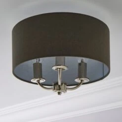 Preston 3 Light Flush Ceiling Light 37 Preston 3 Light Flush Ceiling Light -Dunelm 30730505 alt01