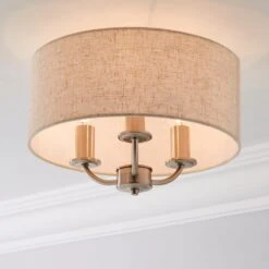 Preston 3 Light Flush Ceiling Light 29 Preston 3 Light Flush Ceiling Light -Dunelm 30730506