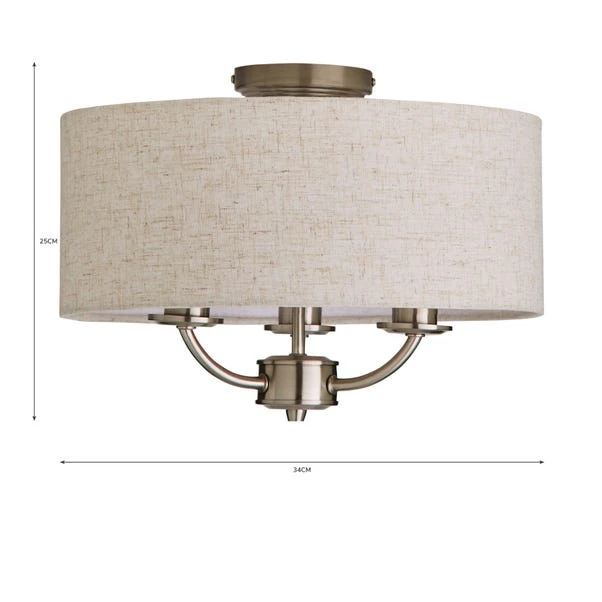 Preston 3 Light Flush Ceiling Light 16 Preston 3 Light Flush Ceiling Light - Image 14