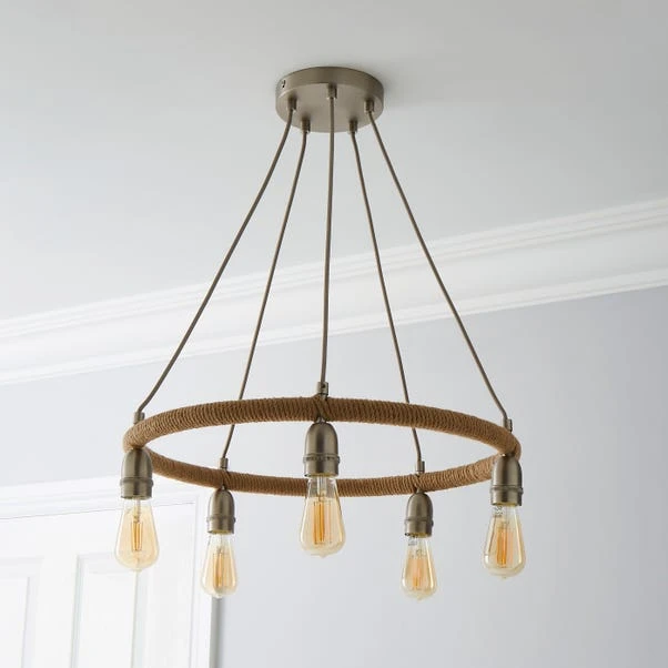 Shelley Rope 5 Light Hoop Ceiling Light 4 Shelley Rope 5 Light Hoop Ceiling Light - Image 2