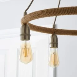 Shelley Rope 5 Light Hoop Ceiling Light 10 Shelley Rope 5 Light Hoop Ceiling Light -Dunelm 30730532 alt02