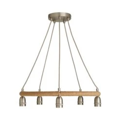 Shelley Rope 5 Light Hoop Ceiling Light 12 Shelley Rope 5 Light Hoop Ceiling Light -Dunelm 30730532 alt05