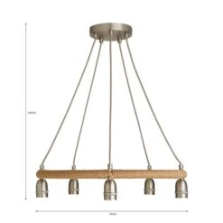 Shelley Rope 5 Light Hoop Ceiling Light 13 Shelley Rope 5 Light Hoop Ceiling Light -Dunelm 30730532 alt07