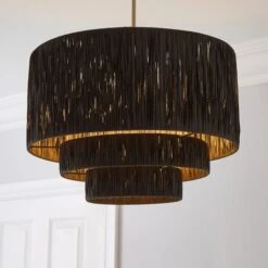 Ruolan Raffia 3 Tier Pendant Shade 18 Ruolan Raffia 3 Tier Pendant Shade -Dunelm 30730587