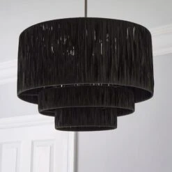 Ruolan Raffia 3 Tier Pendant Shade 19 Ruolan Raffia 3 Tier Pendant Shade -Dunelm 30730587 alt01