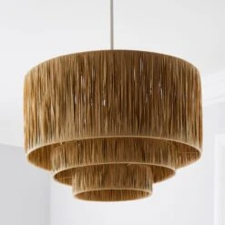 Ruolan Raffia 3 Tier Pendant Shade 13 Ruolan Raffia 3 Tier Pendant Shade -Dunelm 30730588 alt01