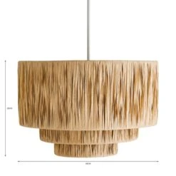 Ruolan Raffia 3 Tier Pendant Shade 17 Ruolan Raffia 3 Tier Pendant Shade -Dunelm 30730588 alt07
